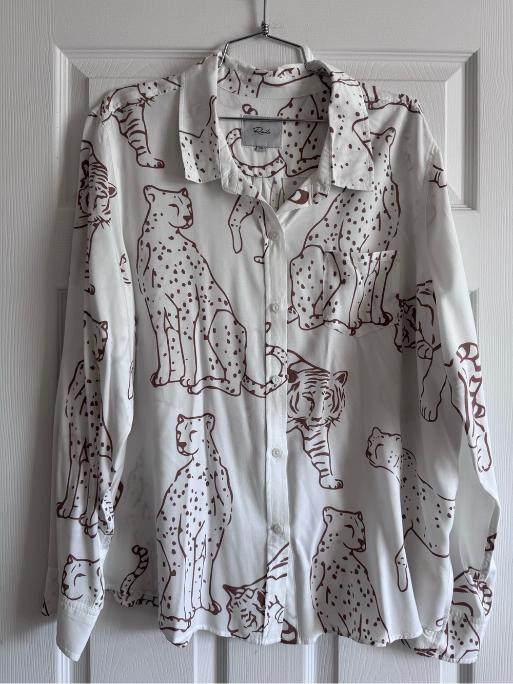 Rails Camel Jungle Cat Kathryn Shirt. Size XXL